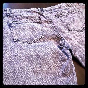 Printed denim fabric jeans